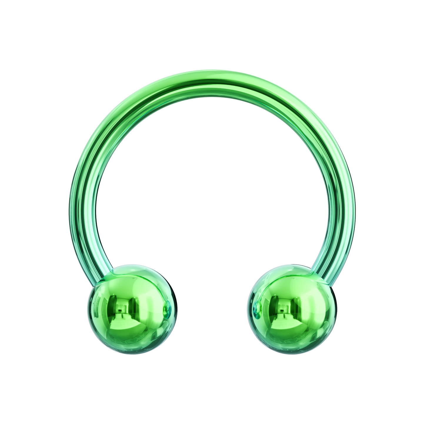 316L Surgical Steel Green Horseshoe CBB with Ball - Monster Piercing