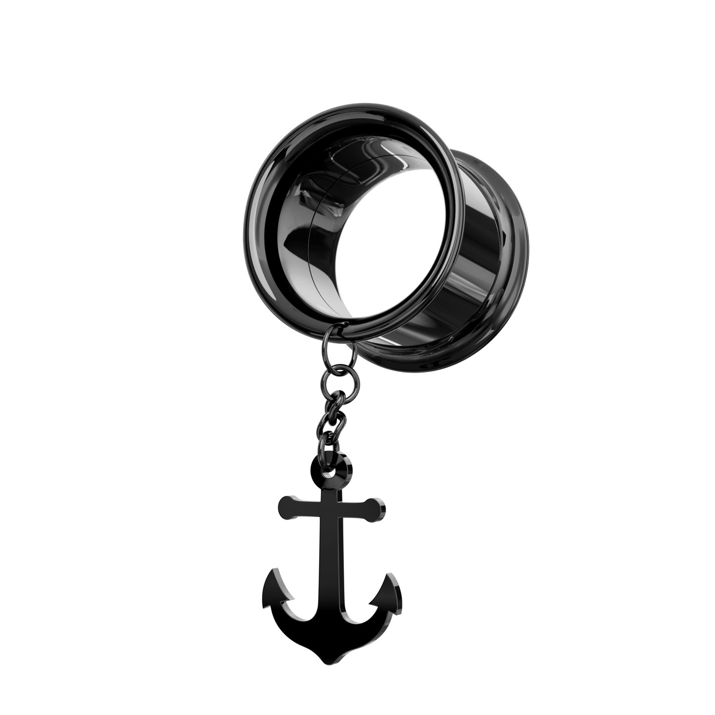 316L Surgical Steel Dangling Anchor Internally Threaded Tunnel - Monster Piercing