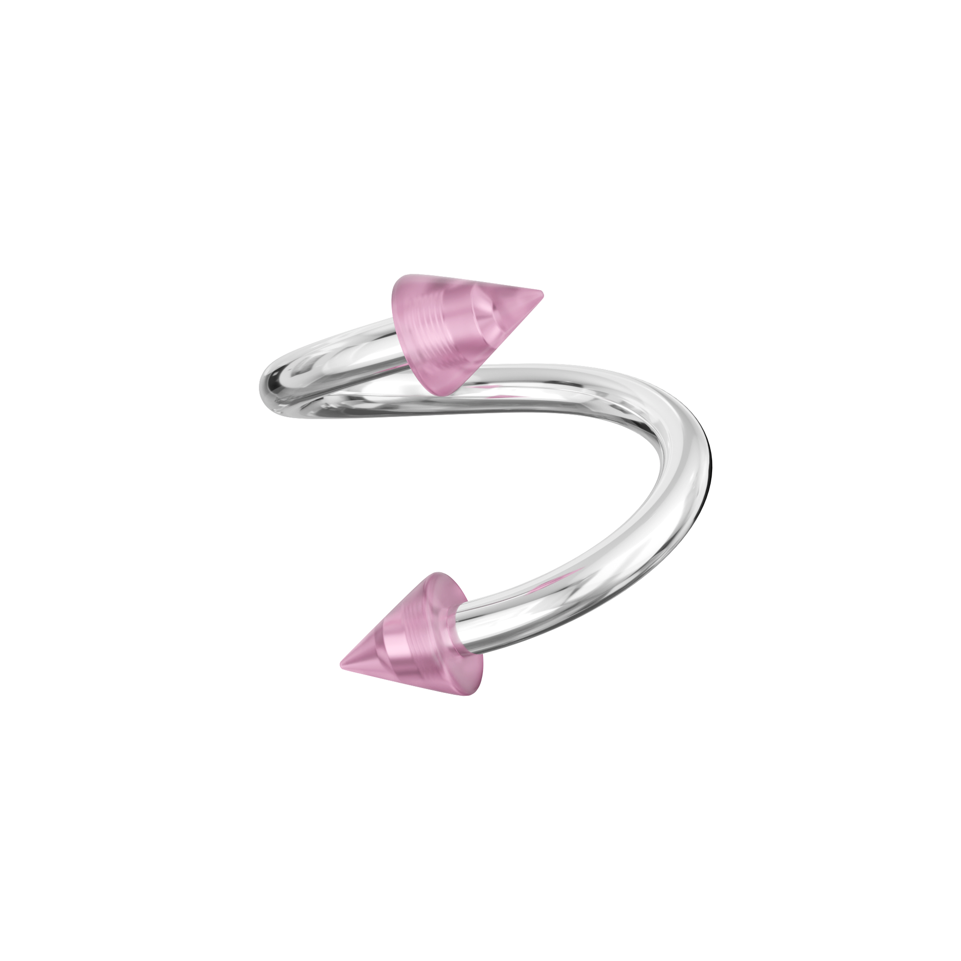 316L Surgical Steel Twisted Barbell With Basic Pastel UV Cones (Pack of 10) - Monster Piercing