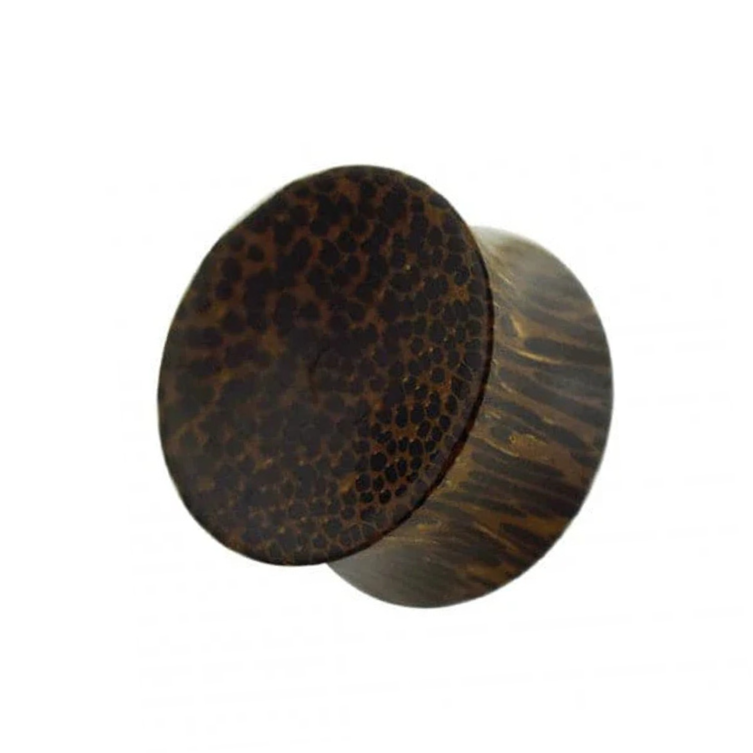 Organic Dark Palm Wood Double Flared Concave Saddle Ear Plug - Monster Piercing