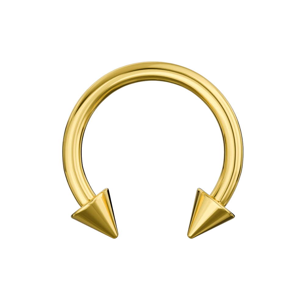 G23 Titanium Gold Anodised Circular Barbell with Cone - Monster Piercing