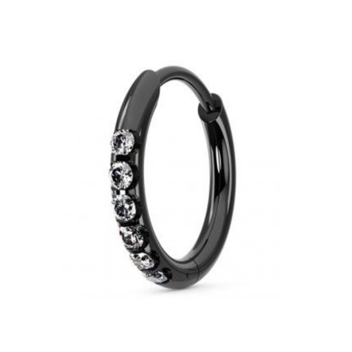 316L Surgical Steel Micro Jewelled Hinged Huggie Hoop - Monster Piercing