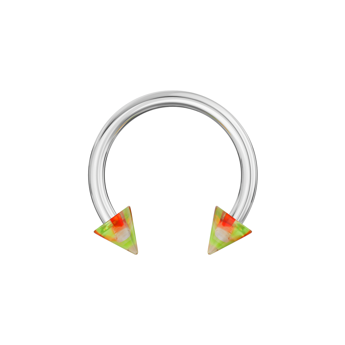 316L Surgical Steel Circular Barbell With Marble UV Cones (Pack of 10) - Monster Piercing