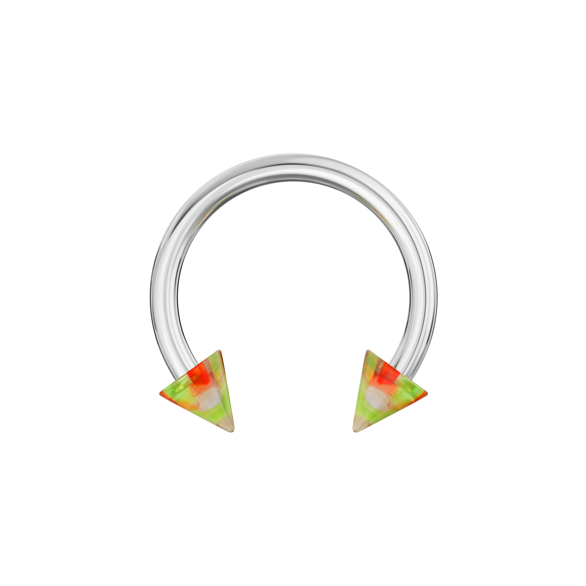 316L Surgical Steel Circular Barbell With Marble UV Cones (Pack of 10) - Monster Piercing
