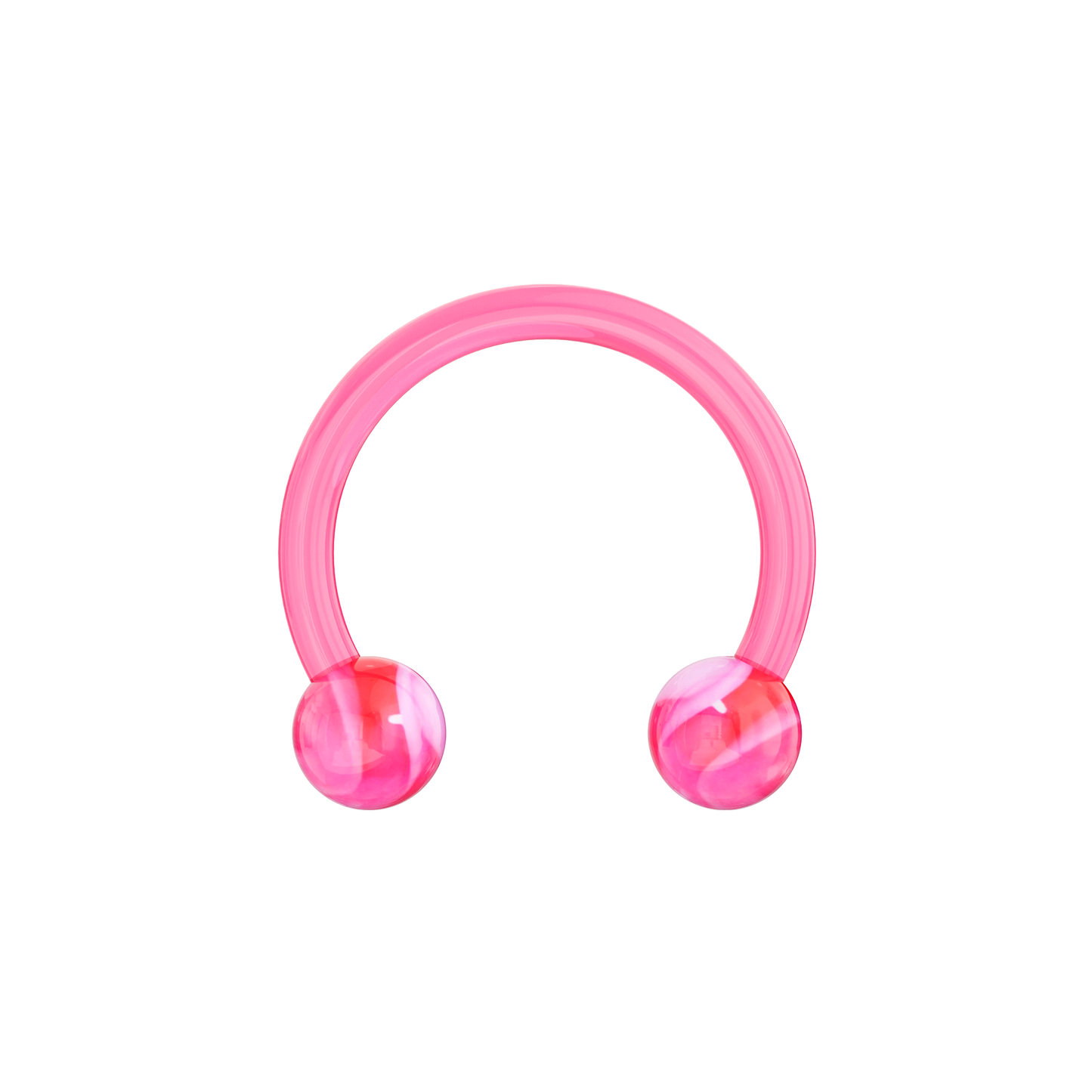 UV Circular Barbell With Marbled UV Balls (Pack of 10) - Monster Piercing