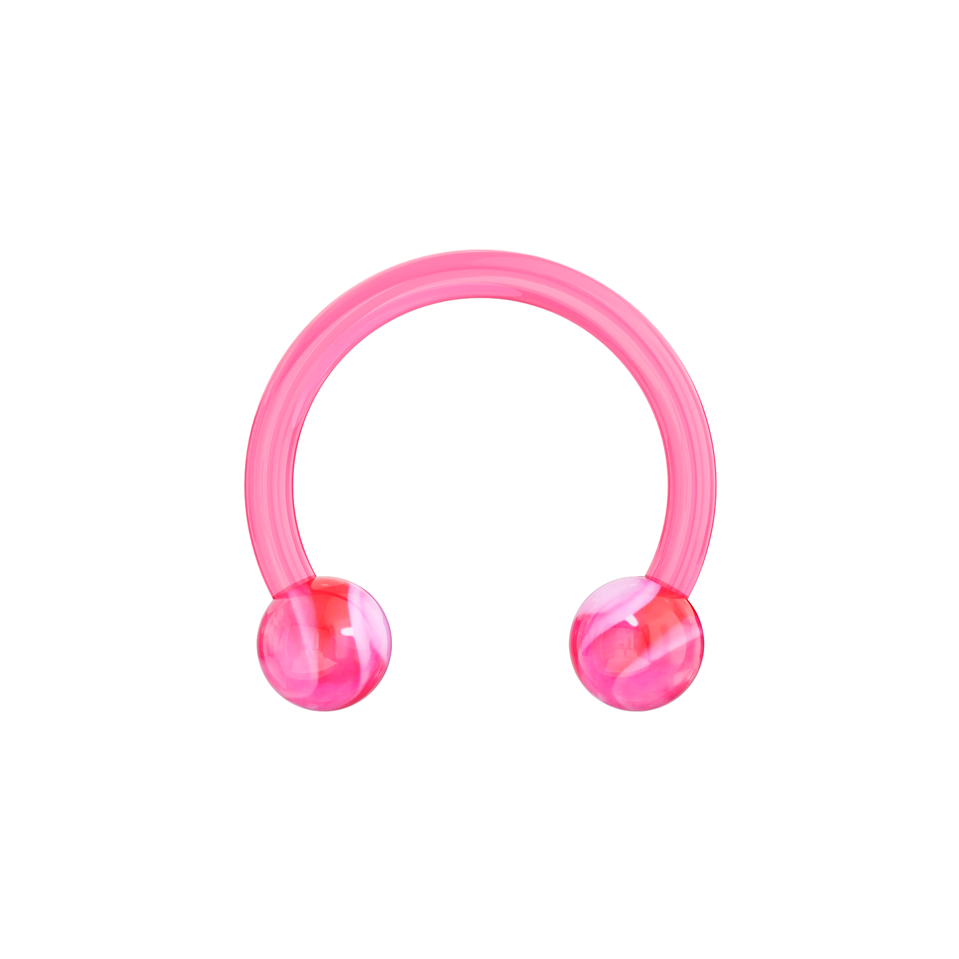 UV Circular Barbell With Marbled UV Balls (Pack of 10) - Monster Piercing