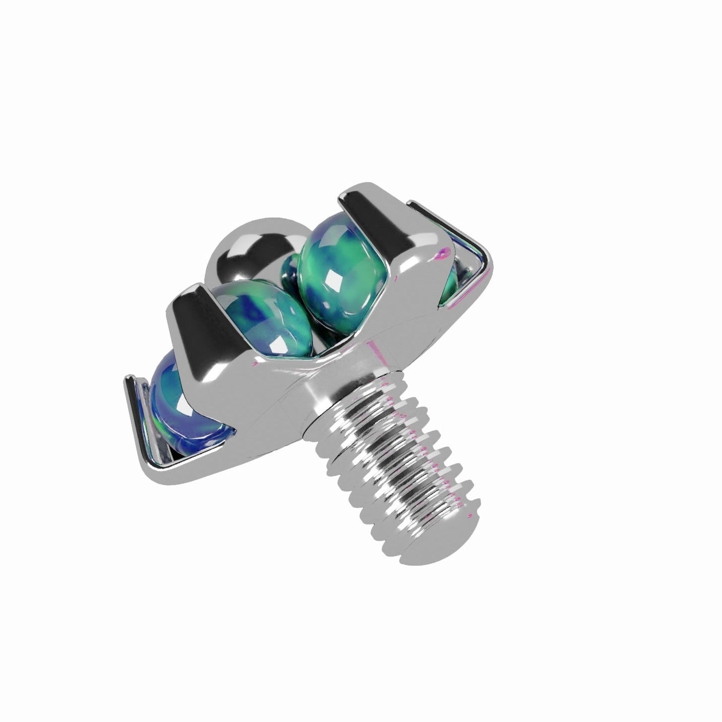 G23 Titanium Opal Stone Studded Flower Dermal Anchor Top - Monster Piercing