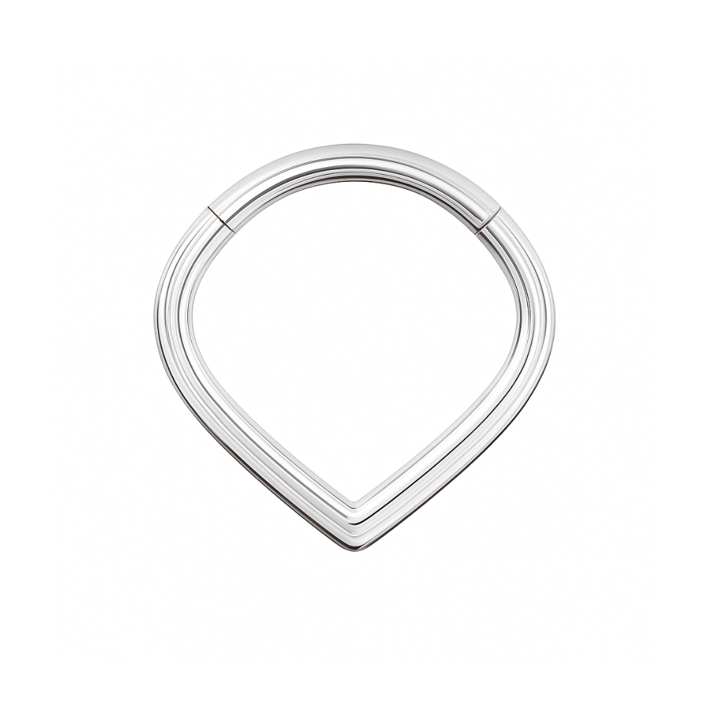 316L Surgical Steel V-Shape Hinged Segment Ring - Monster Piercing
