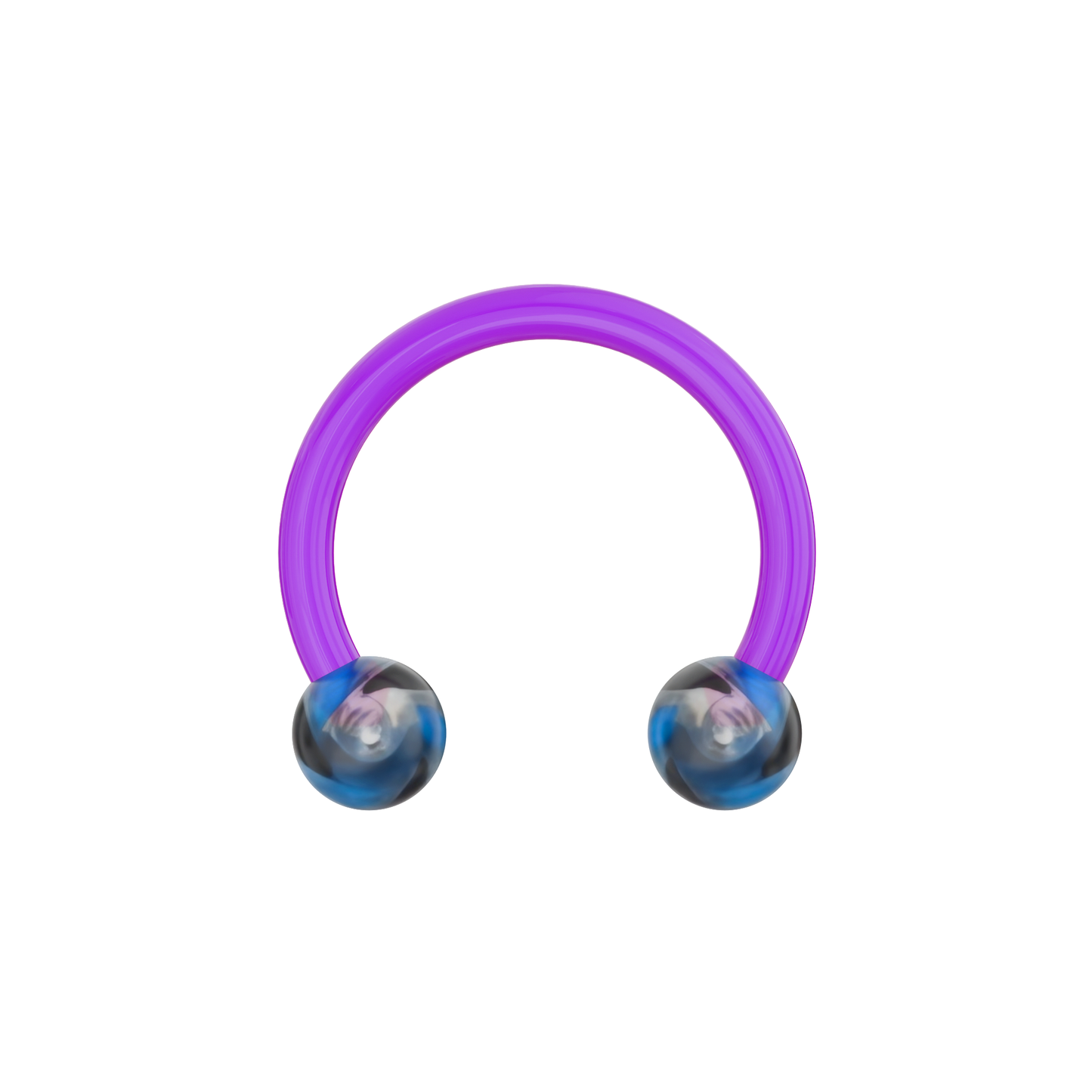 UV Circular Barbell With Marble UV Balls (Pack of 10) - Monster Piercing