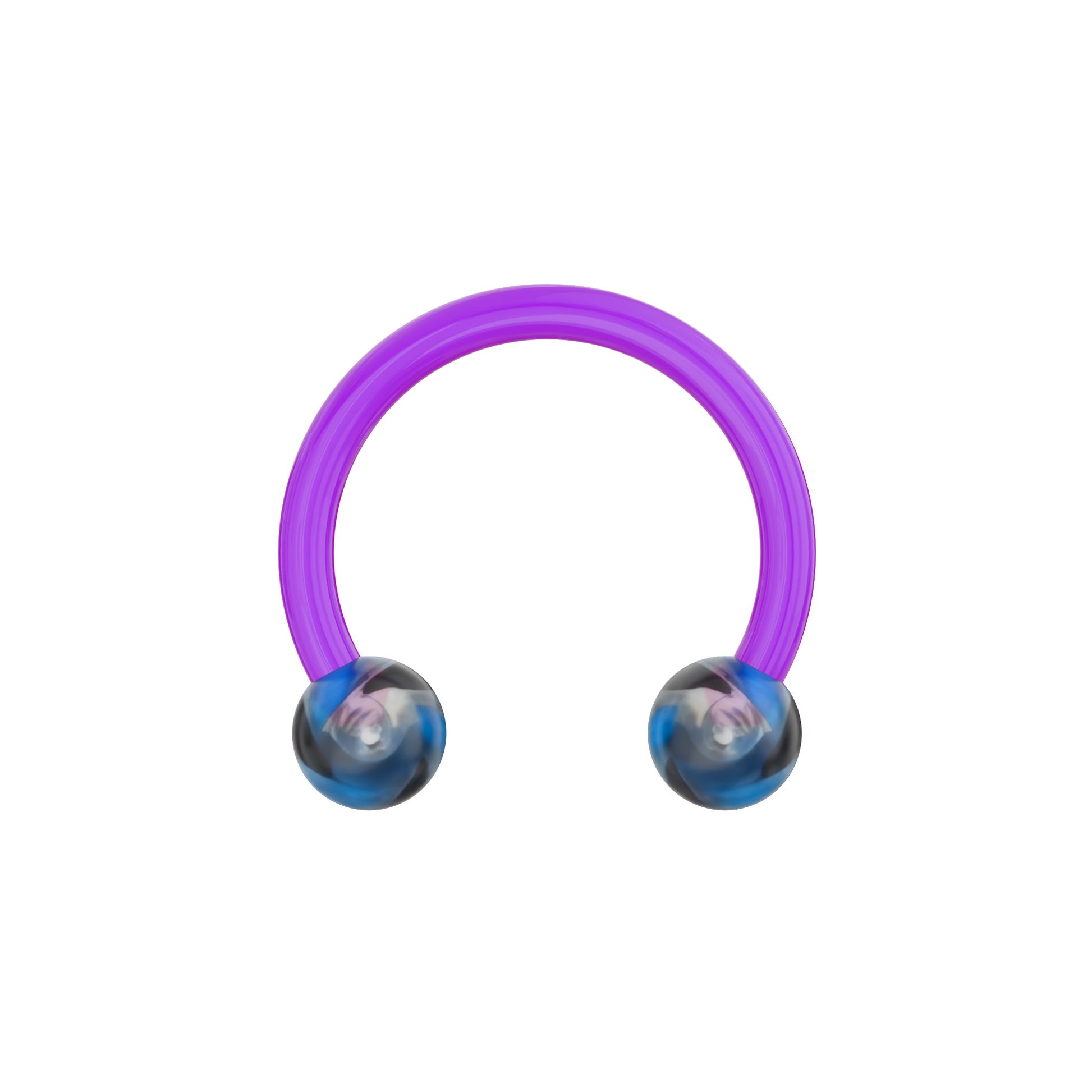 UV Circular Barbell With Marble UV Balls (Pack of 10) - Monster Piercing