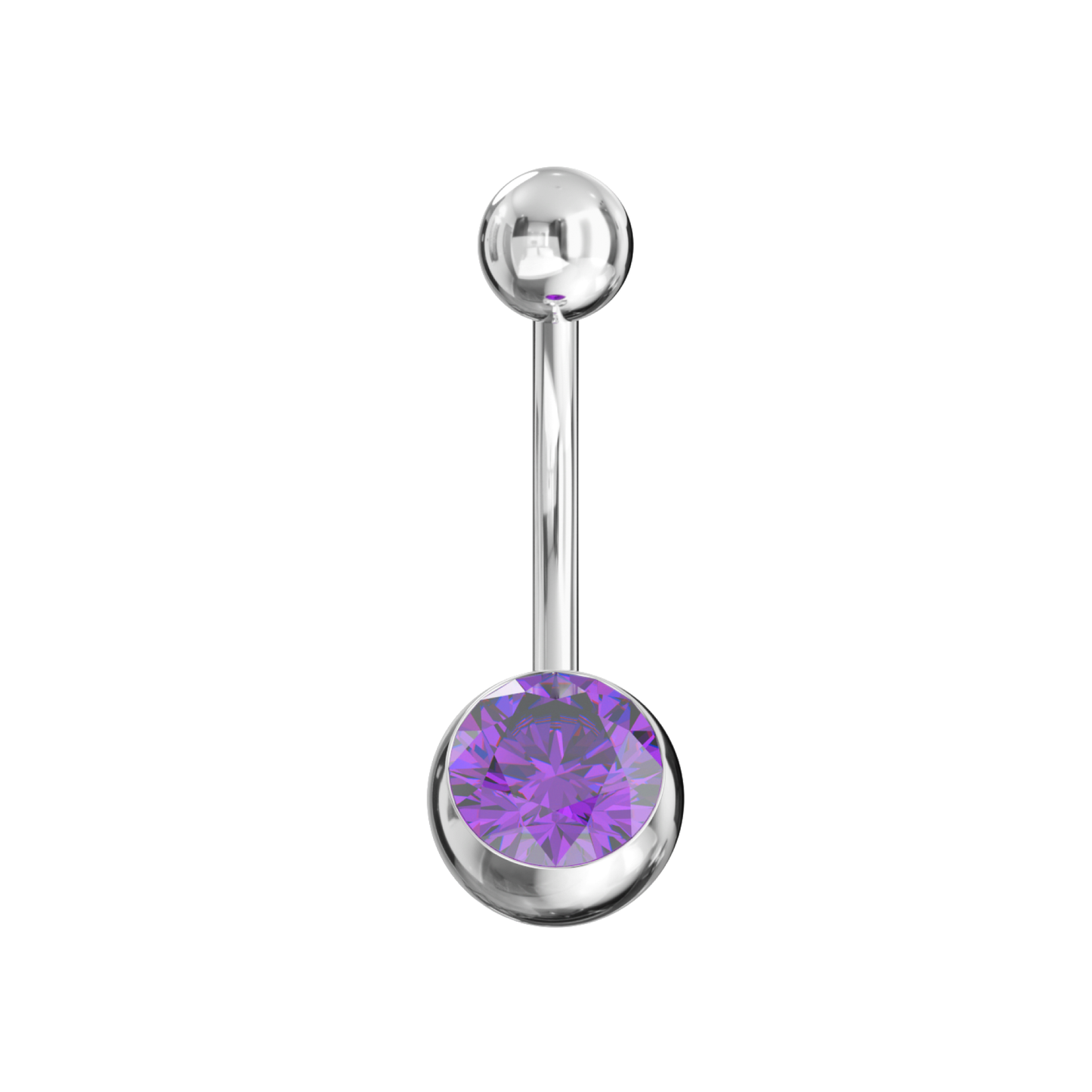316L Surgical Steel Classic Jewelled Belly Ring - Monster Piercing