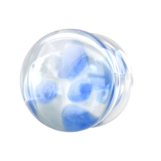 Pyrex Glass Lavender Pebble Ear Plug - Monster Piercing