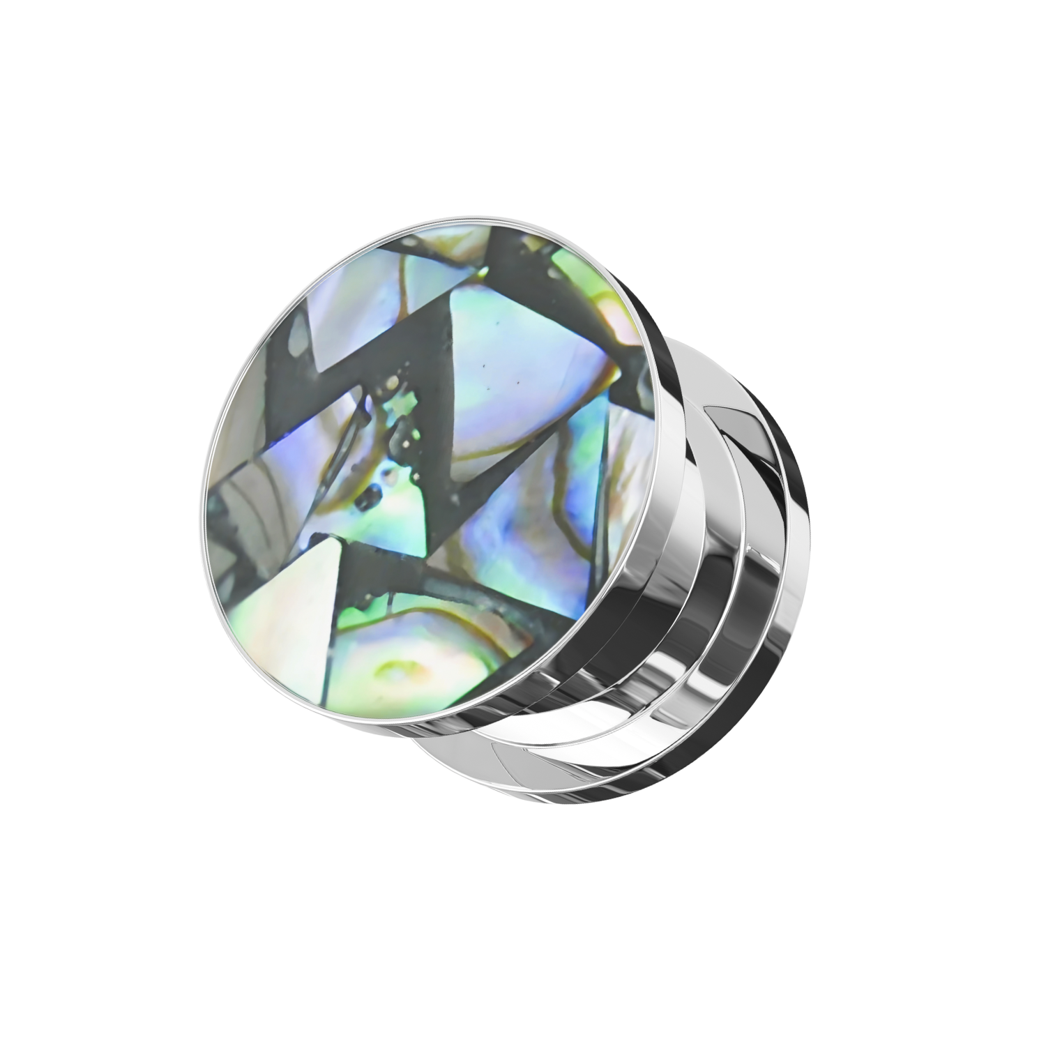 316L Surgical Steel Mosaic Tile Shell Flesh Tunnel - Monster Piercing