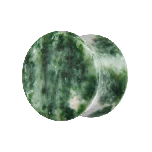 Synthetic Moss Agate Stone Saddle Ear Plug
