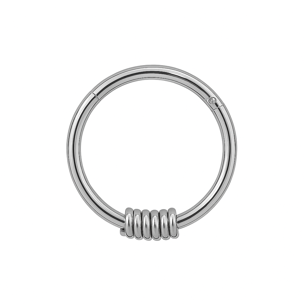 316L Surgical Steel Hinged Segment Ring with Spring - Monster Piercing
