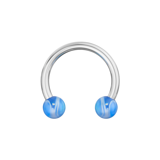 Steel Circular Barbells with Mixed UV Balls Body Jewelry (Pack of 10) - Monster Piercing