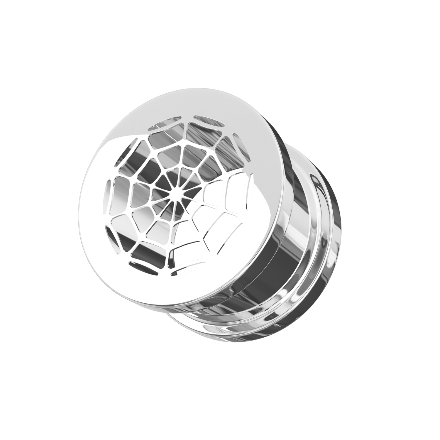 316L Surgical Steel Spider Web Screw Fit Flesh Tunnel - Monster Piercing