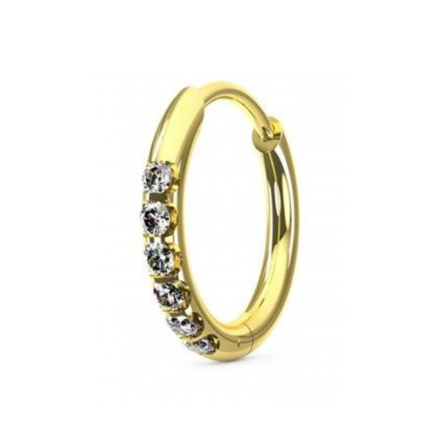 316L Surgical Steel Micro Jewelled Hinged Huggie Hoop - Monster Piercing