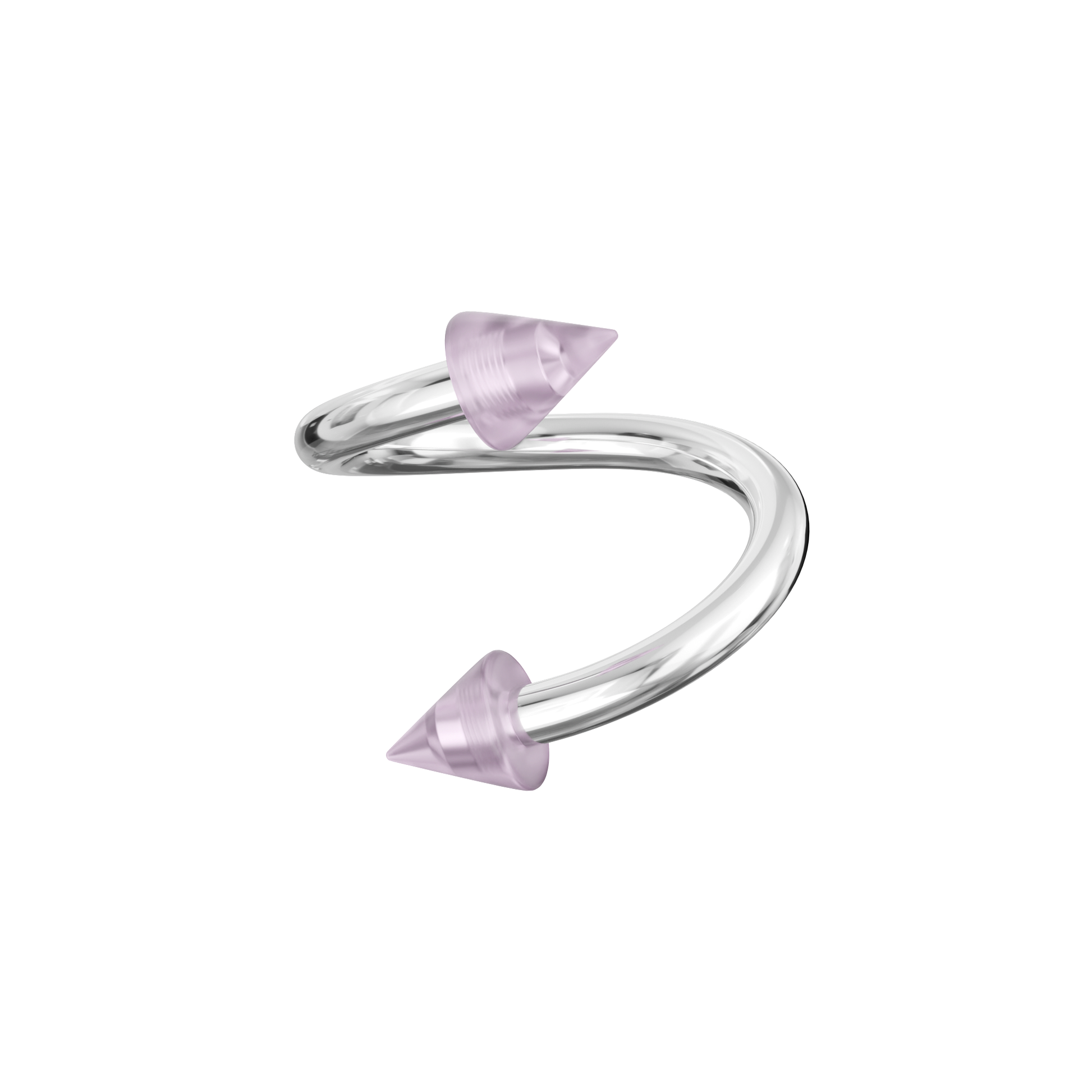 316L Surgical Steel Twisted Barbell With Pastel UV Cones (Pack of 10) - Monster Piercing