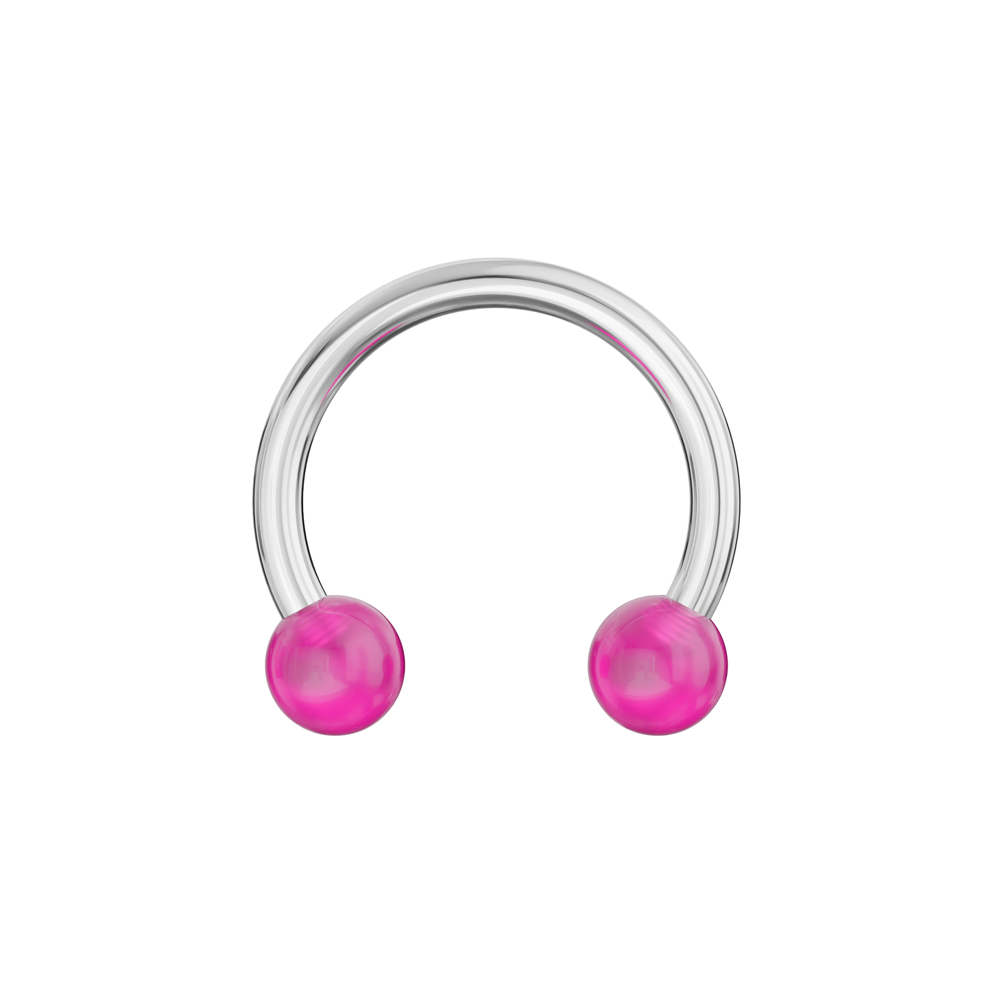 316L Surgical Steel Circular Barbell With Glossy UV Balls (Pack of 10) - Monster Piercing