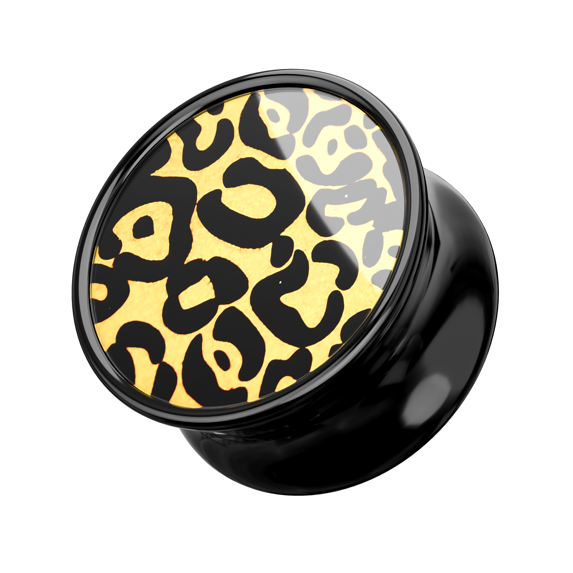 UV Printed Double Flared Black Ear Plug - Monster Piercing