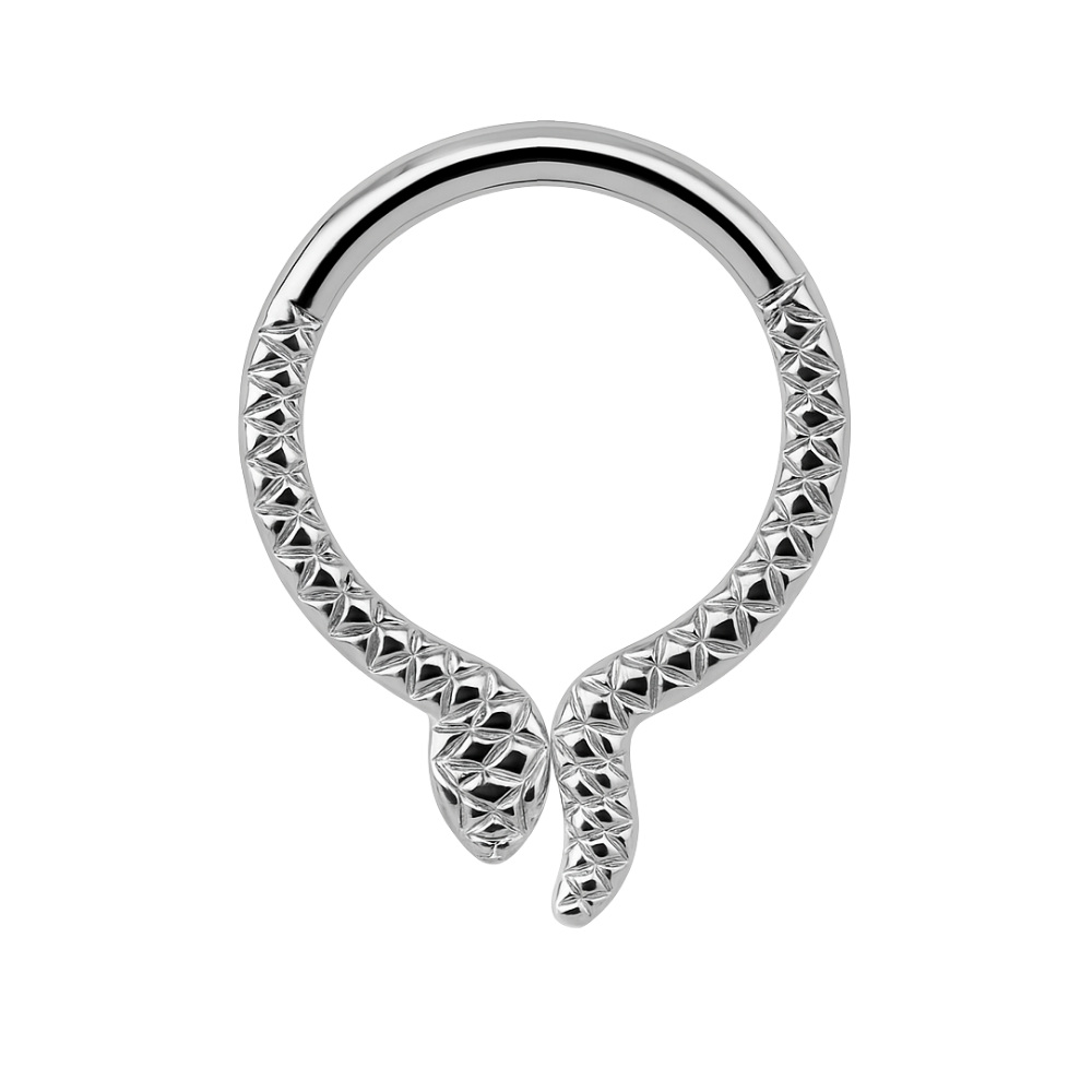 G23 Titanium Snake Design Segment Clicker Ring - Monster Piercing