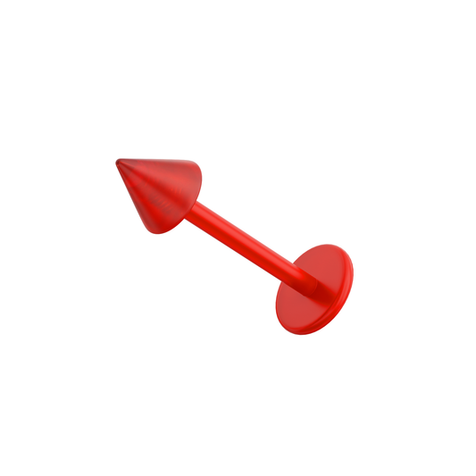 Red UV Labret with Transparent Colour UV Cone (Pack of 10) - Monster Piercing