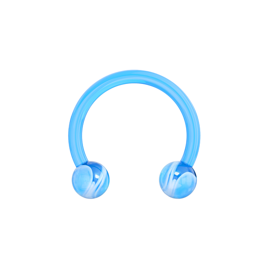 UV Circular Barbell With Marbled UV Balls (Pack of 10) - Monster Piercing