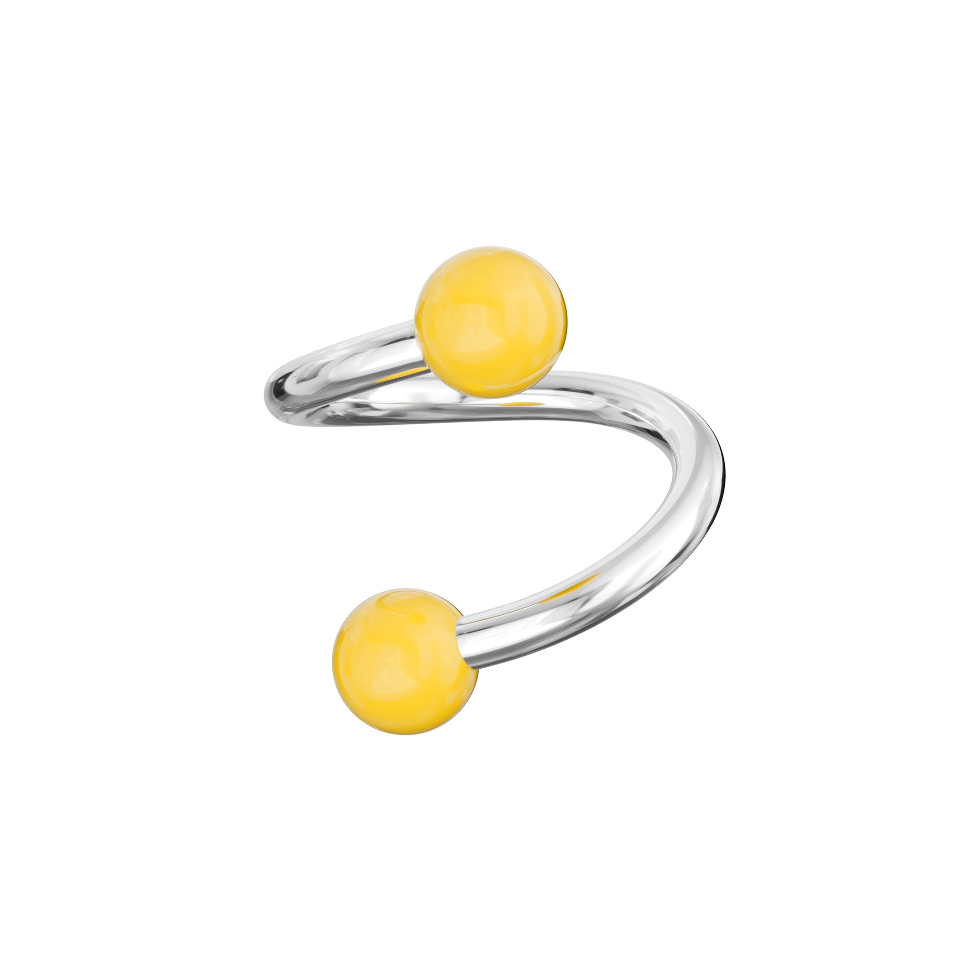 316L Surgical Steel Twisted Barbell With Pastel UV Balls (Pack of 10) - Monster Piercing