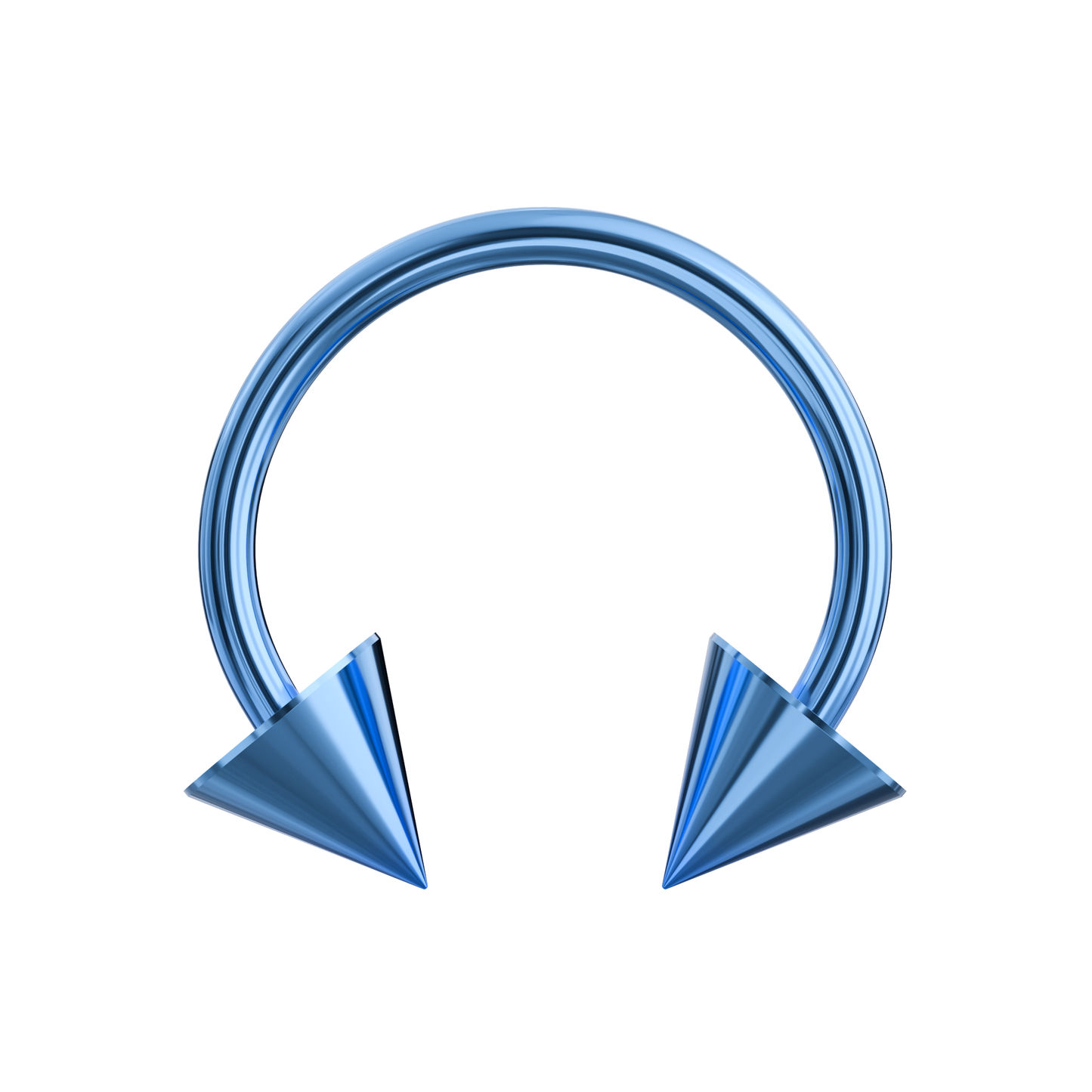 316L Surgical Steel Blue Horseshoe CBB with Cone - Monster Piercing