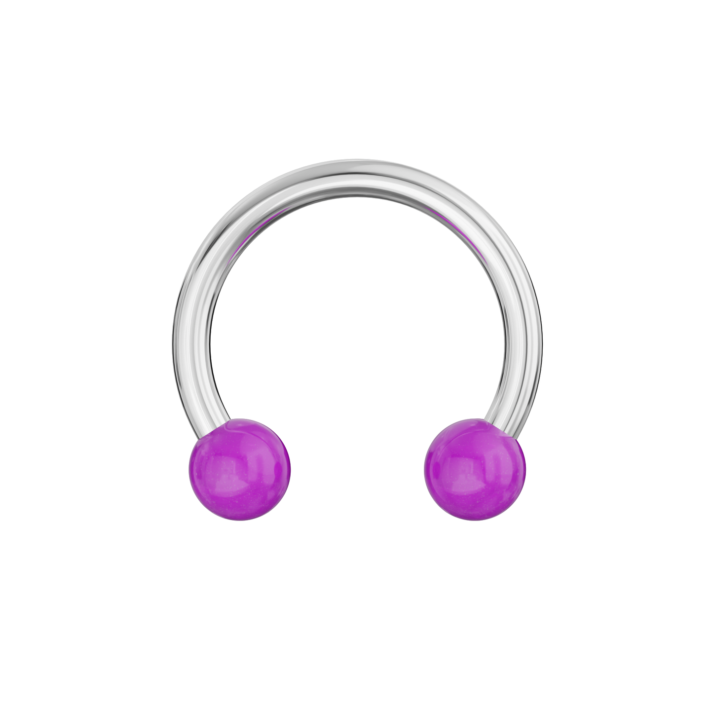 316L Surgical Steel Circular Barbell With Solid Colour UV Balls (Pack of 10) - Monster Piercing