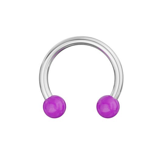 316L Surgical Steel Circular Barbell With Solid Colour UV Balls (Pack of 10) - Monster Piercing