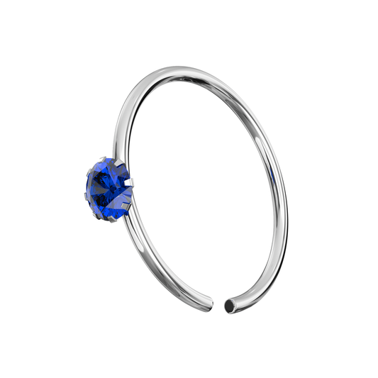 925 Sterling Silver Flower Set Jewelled Ear Ring - Monster Piercing