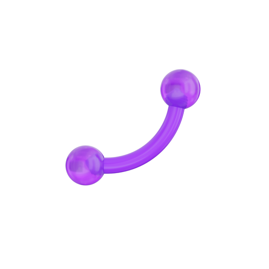 UV Curved Bar with Pastel UV Balls (Pack of 10) - Monster Piercing