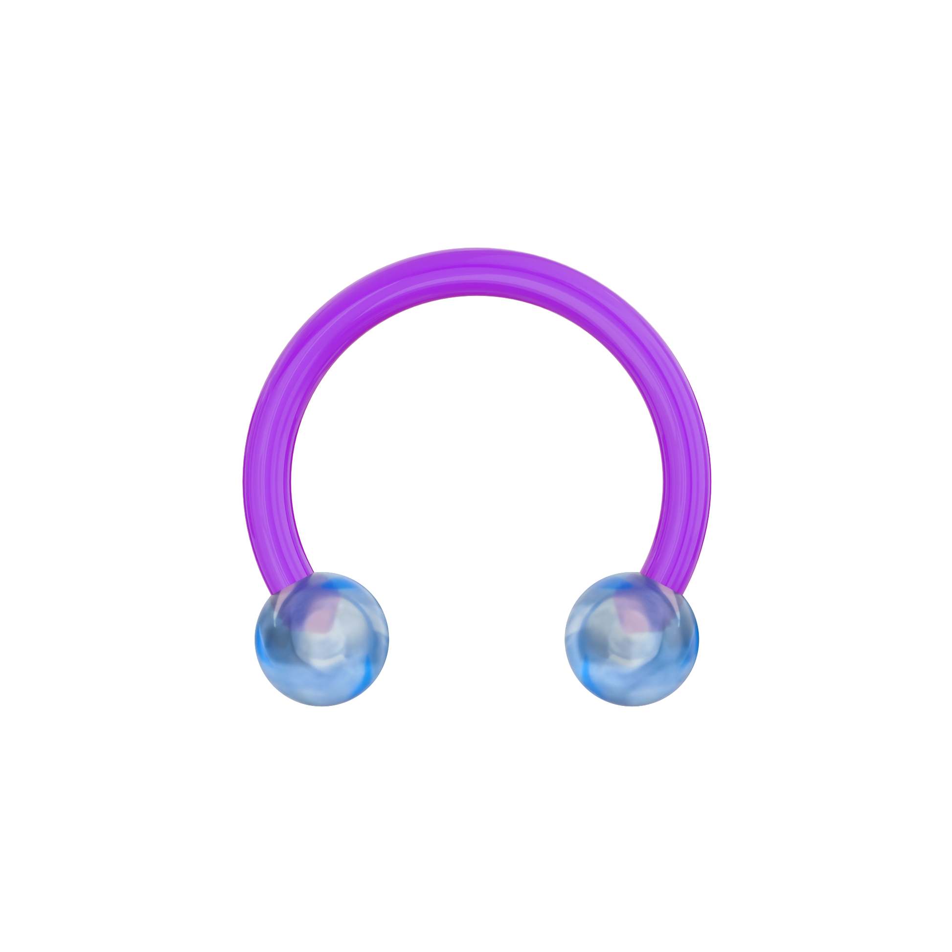UV Circular Barbell With Marble UV Balls (Pack of 10) - Monster Piercing