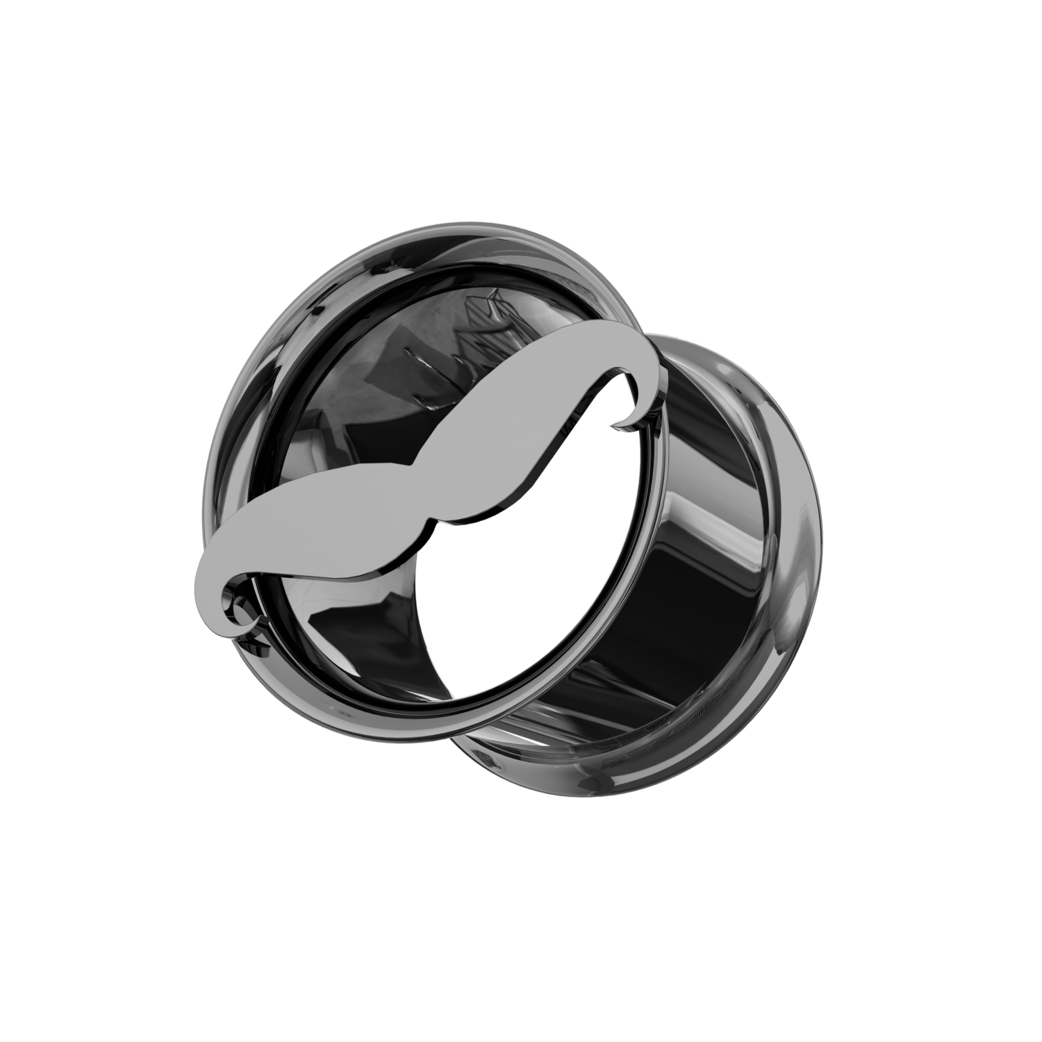 316L Surgical Steel Moustache Plate Top Internally Threaded Tunnel - Monster Piercing