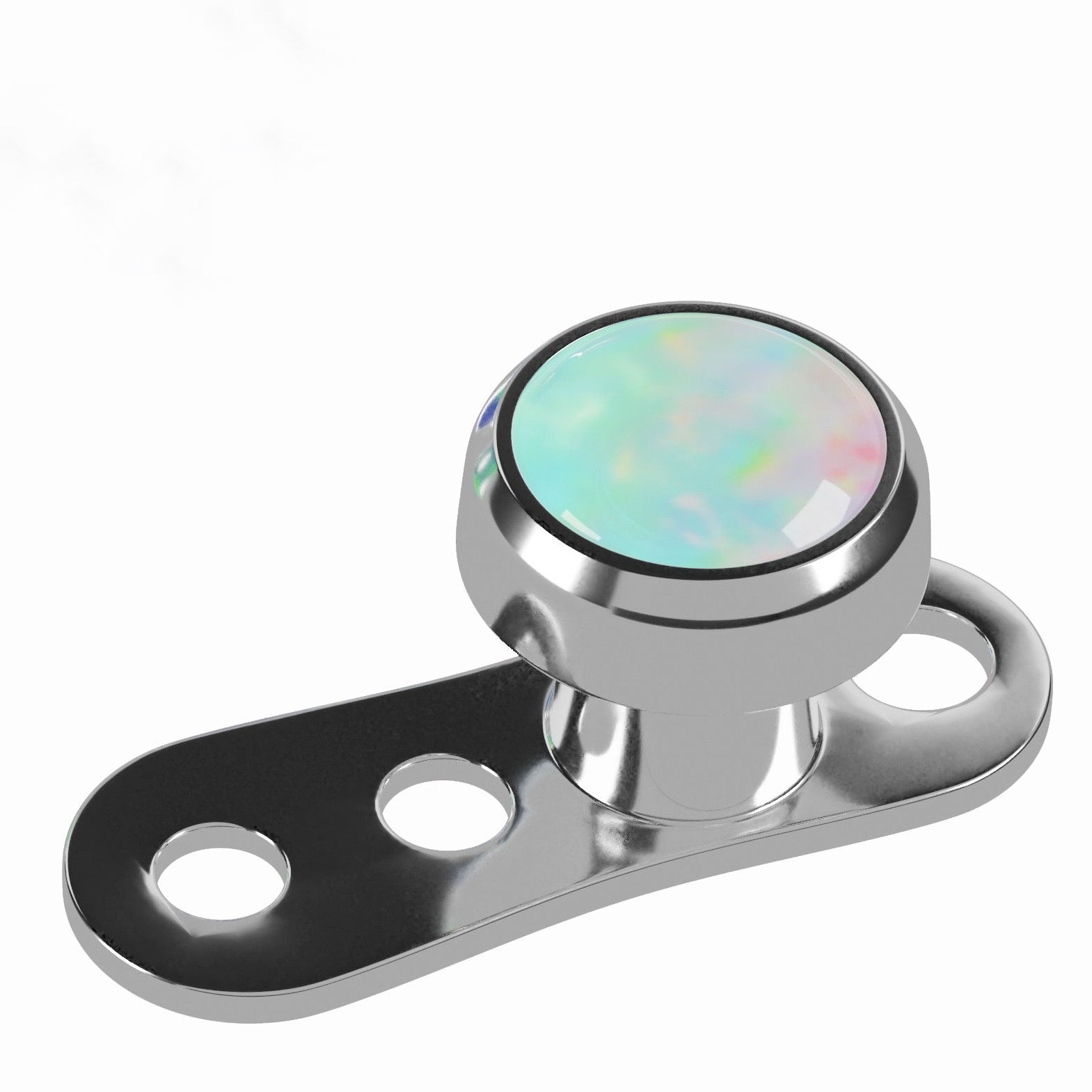 G23 Titanium Opal Stone Top Dermal Anchor - Monster Piercing