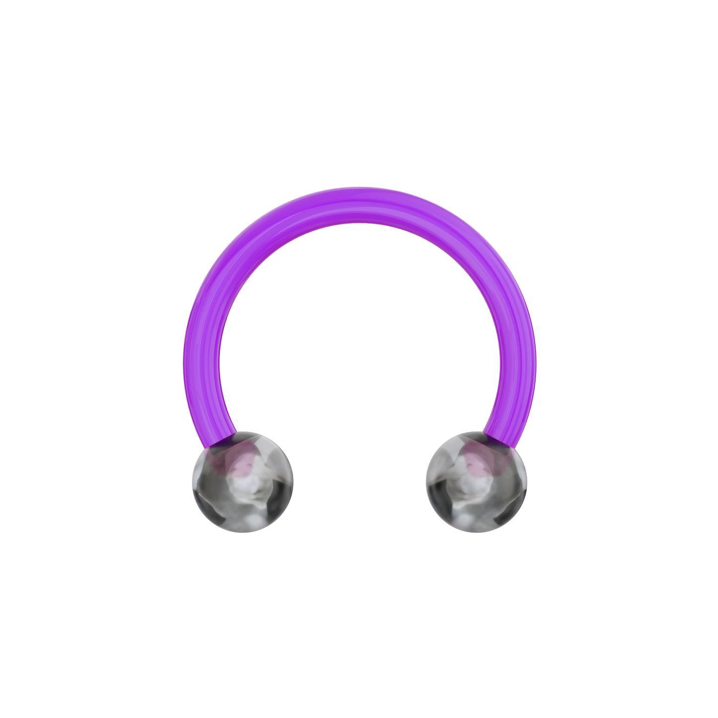 UV Circular Barbell With Marble UV Balls (Pack of 10) - Monster Piercing