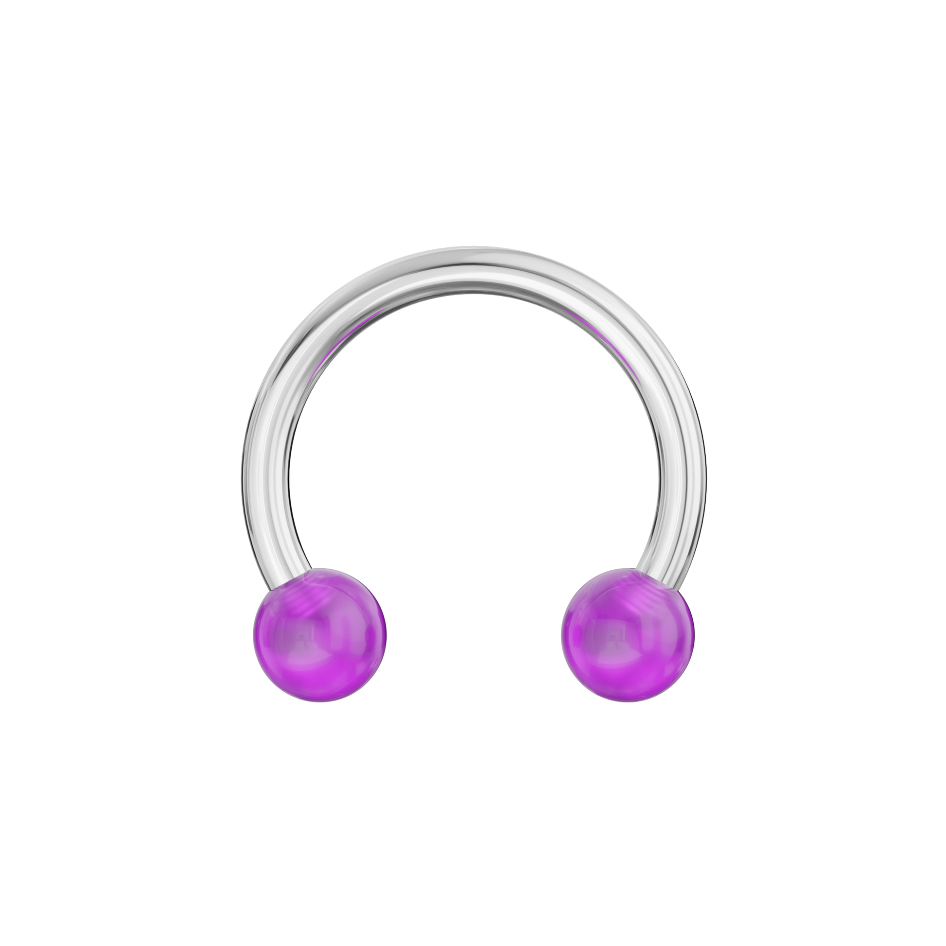 316L Surgical Steel Circular Barbell With Glossy UV Balls (Pack of 10) - Monster Piercing