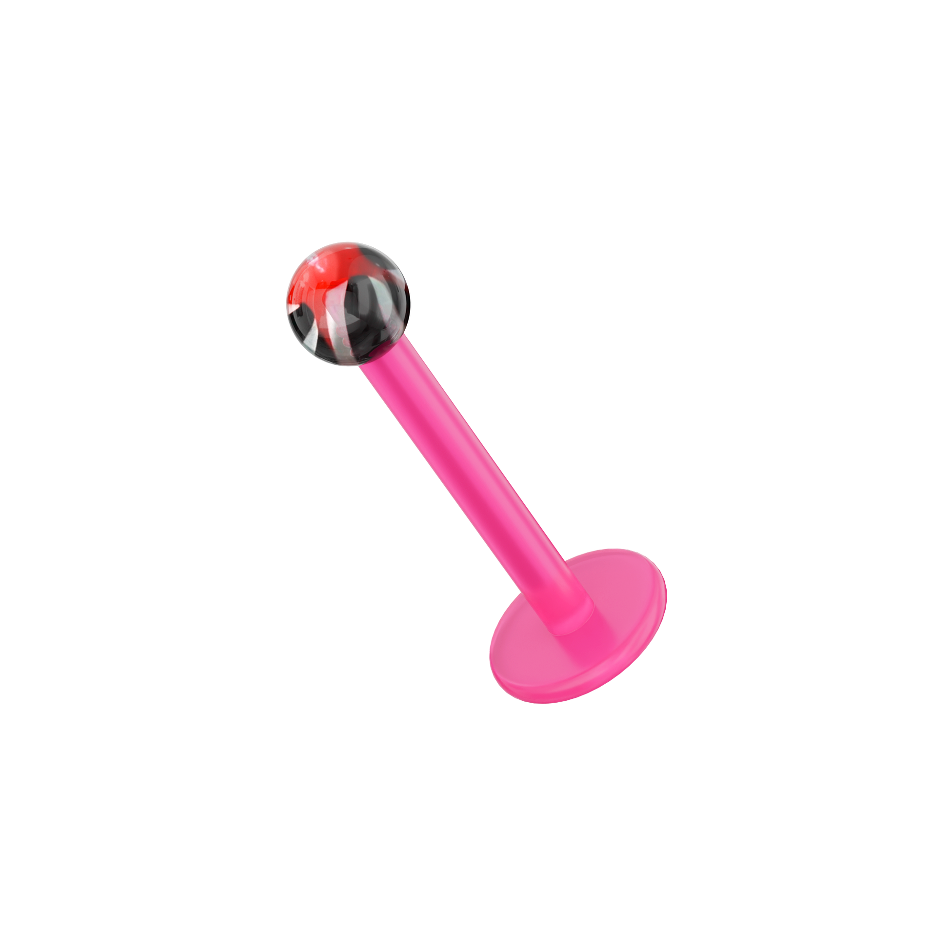 UV Pink Labret with Tye-Dye UV Ball (Pack of 10) - Monster Piercing