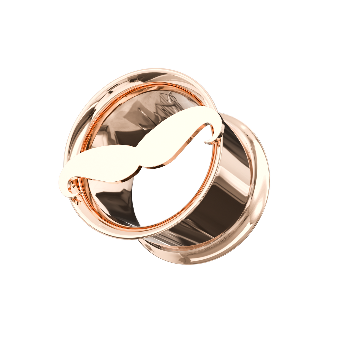 316L Surgical Steel Moustache Plate Top Internally Threaded Tunnel - Monster Piercing