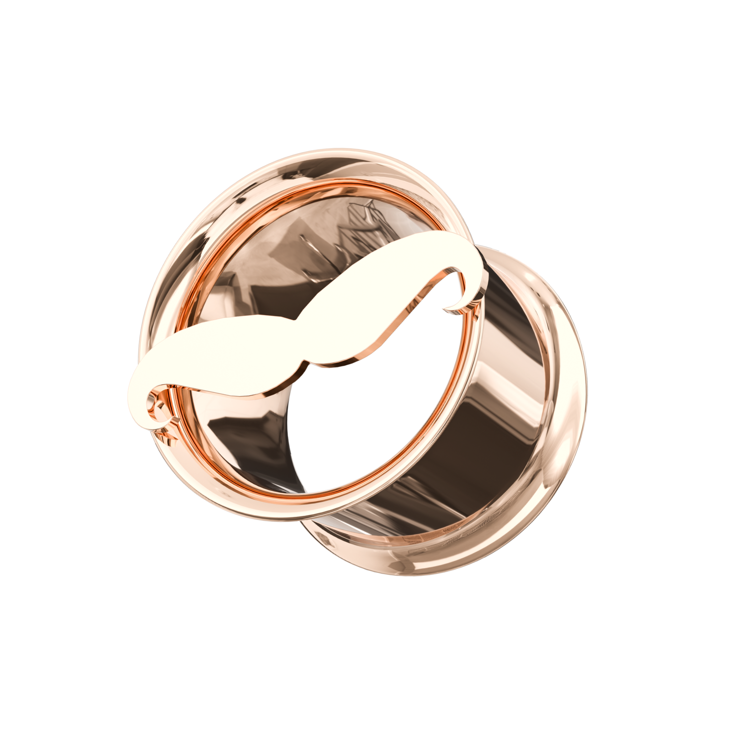 316L Surgical Steel Moustache Plate Top Internally Threaded Tunnel - Monster Piercing