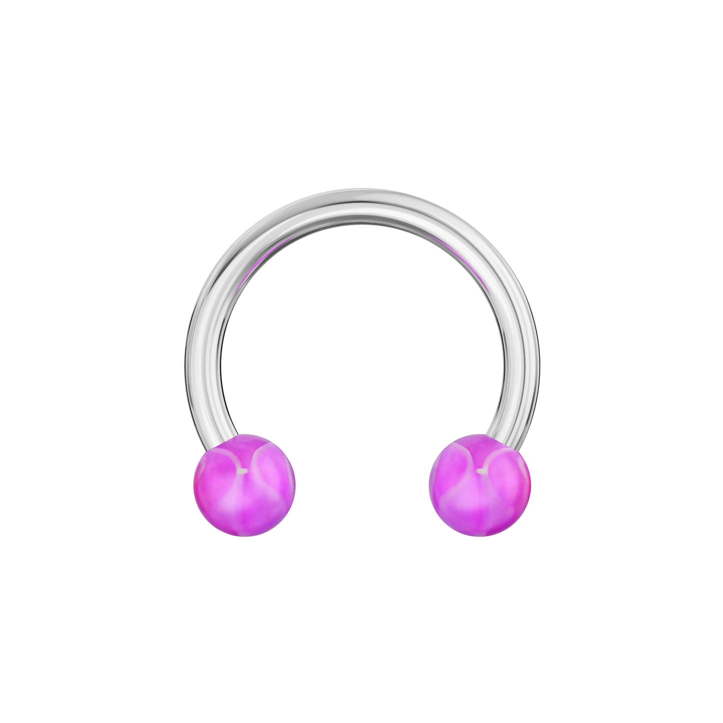 316L Surgical Steel Circular Barbell With Marble UV Balls (Pack of 10) - Monster Piercing
