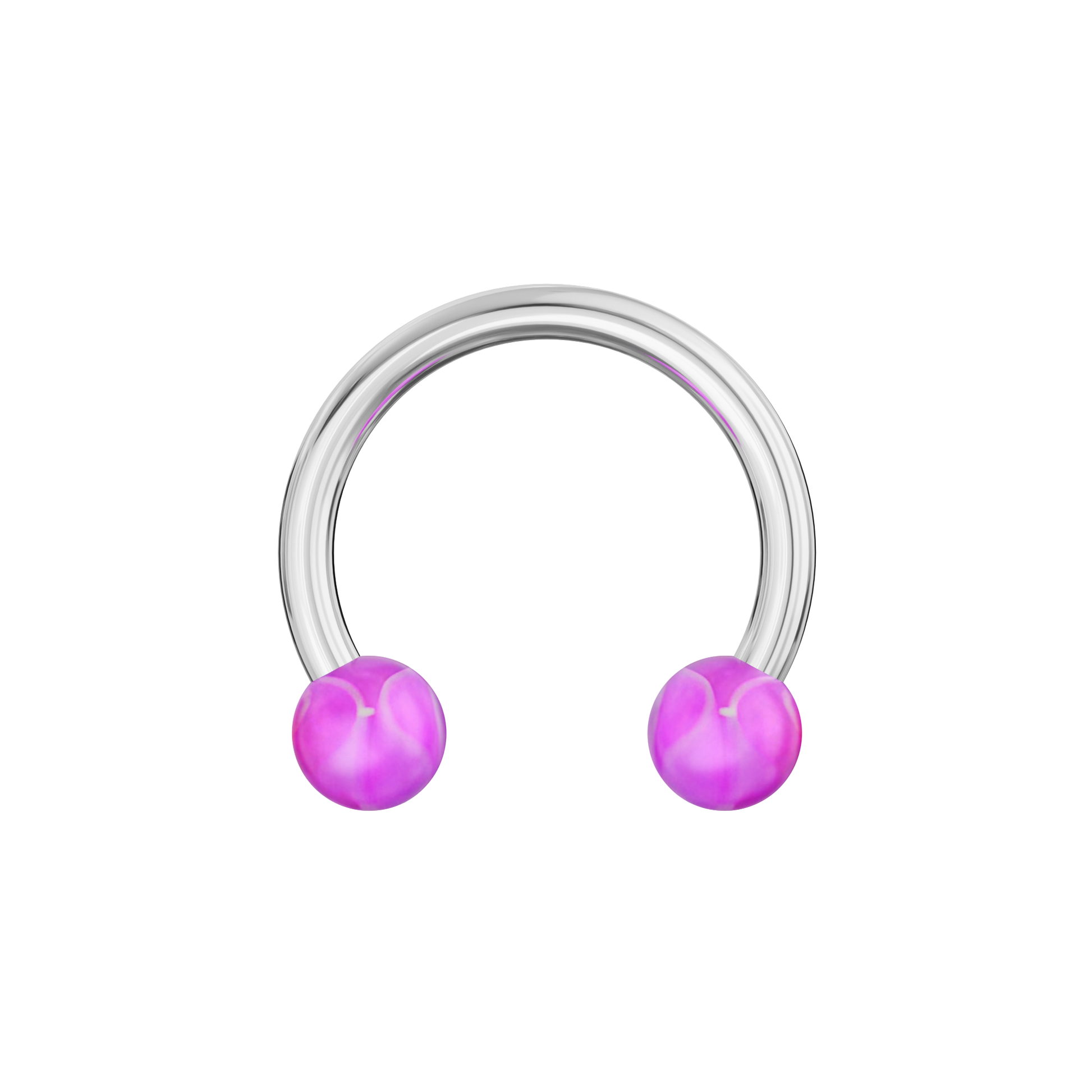 316L Surgical Steel Circular Barbell With Marble UV Balls (Pack of 10) - Monster Piercing