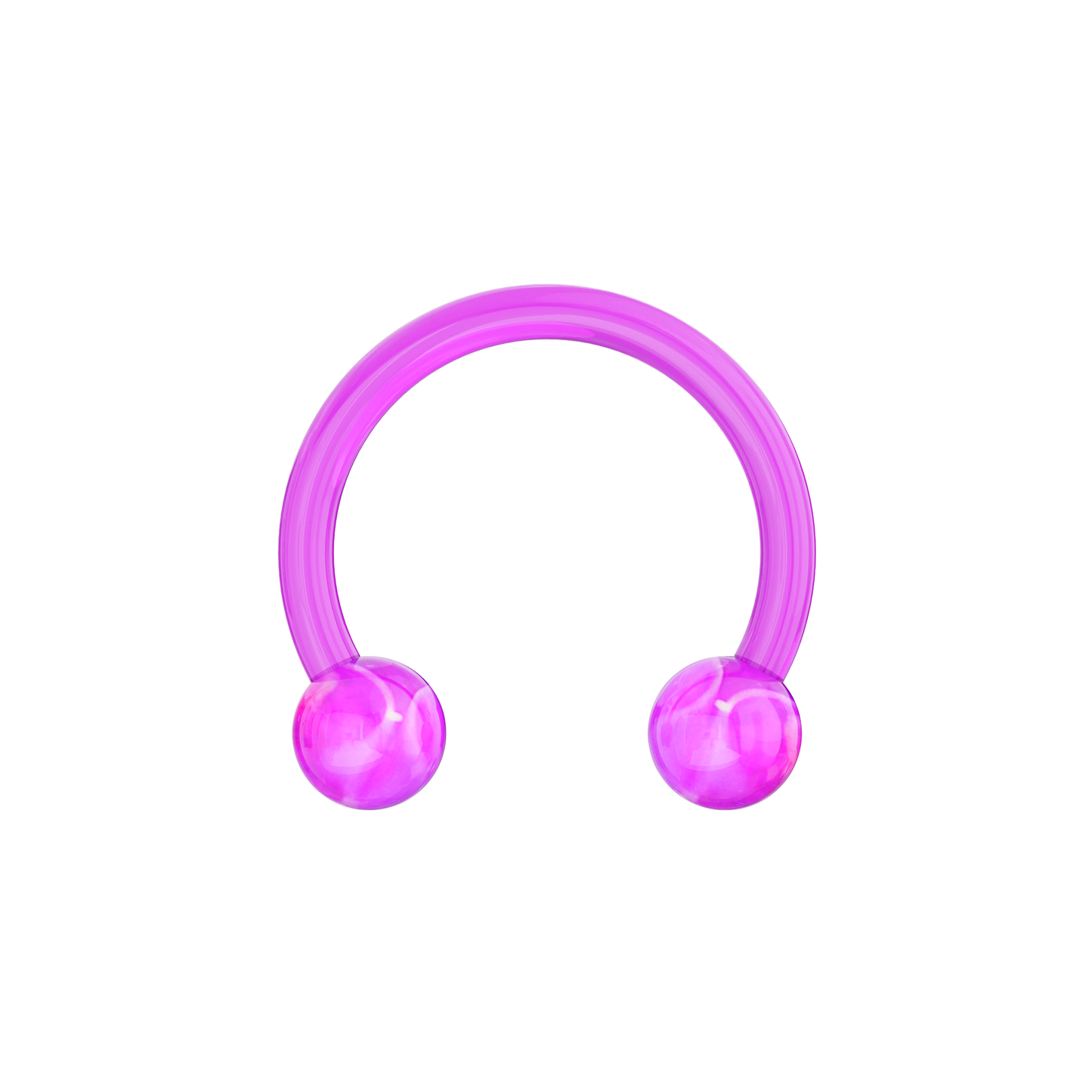 UV Circular Barbell With Marbled UV Balls (Pack of 10) - Monster Piercing