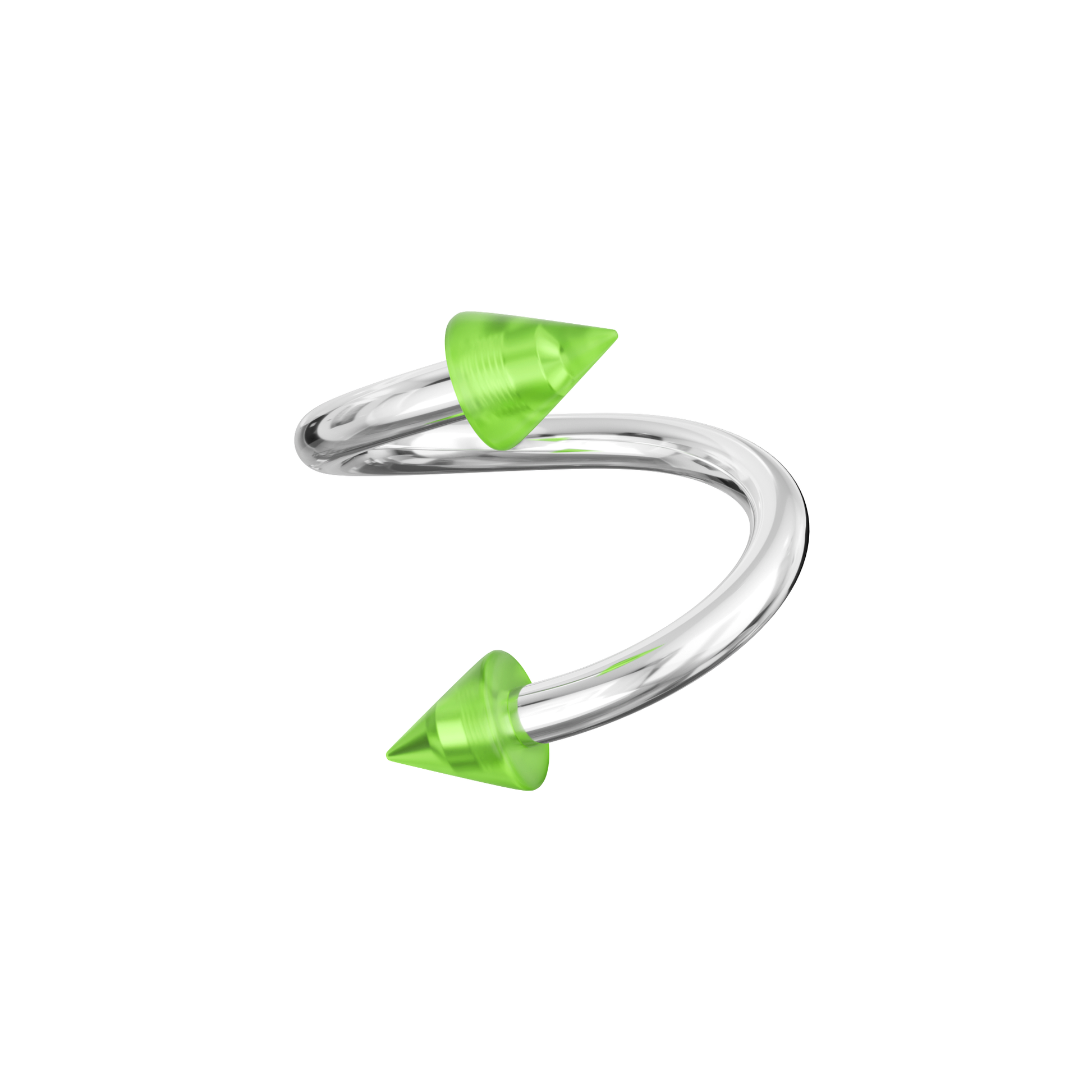 316L Surgical Steel Twisted Barbell With Pastel UV Cones (Pack of 10) - Monster Piercing