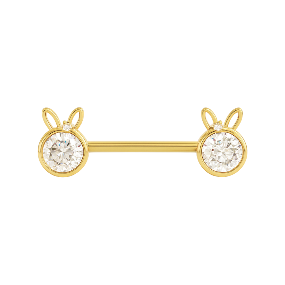 316L Surgical Steel Jewelled Bunny Nipple Bar