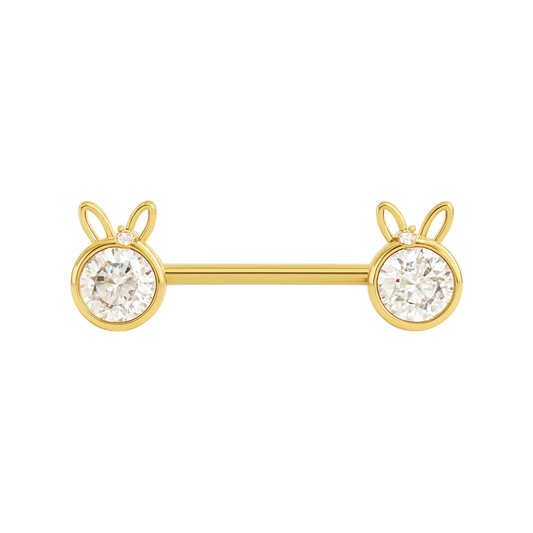 316L Surgical Steel Jewelled Bunny Nipple Bar