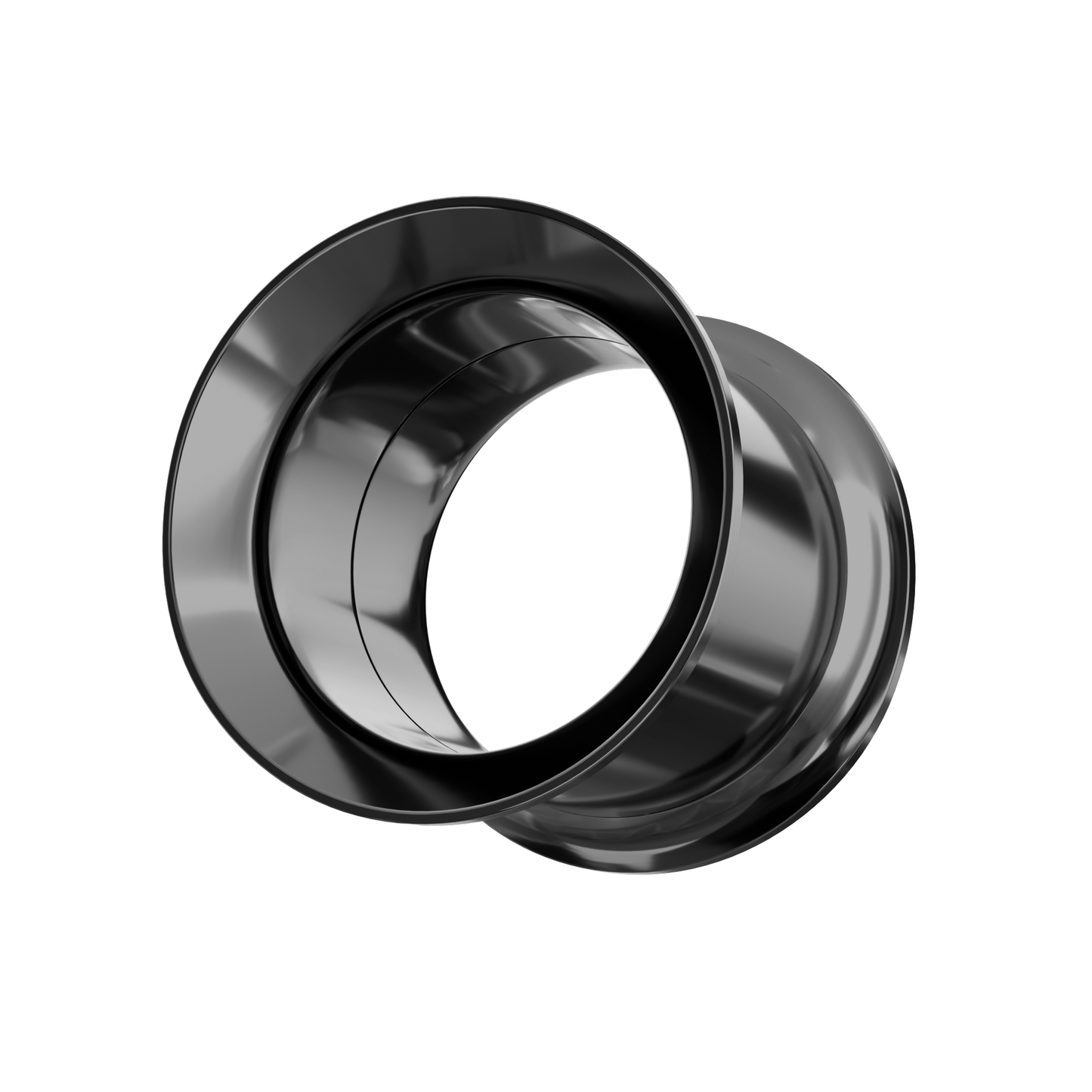 316L Surgical Steel Double Flared Black Internally Threaded Tunnel - Monster Piercing