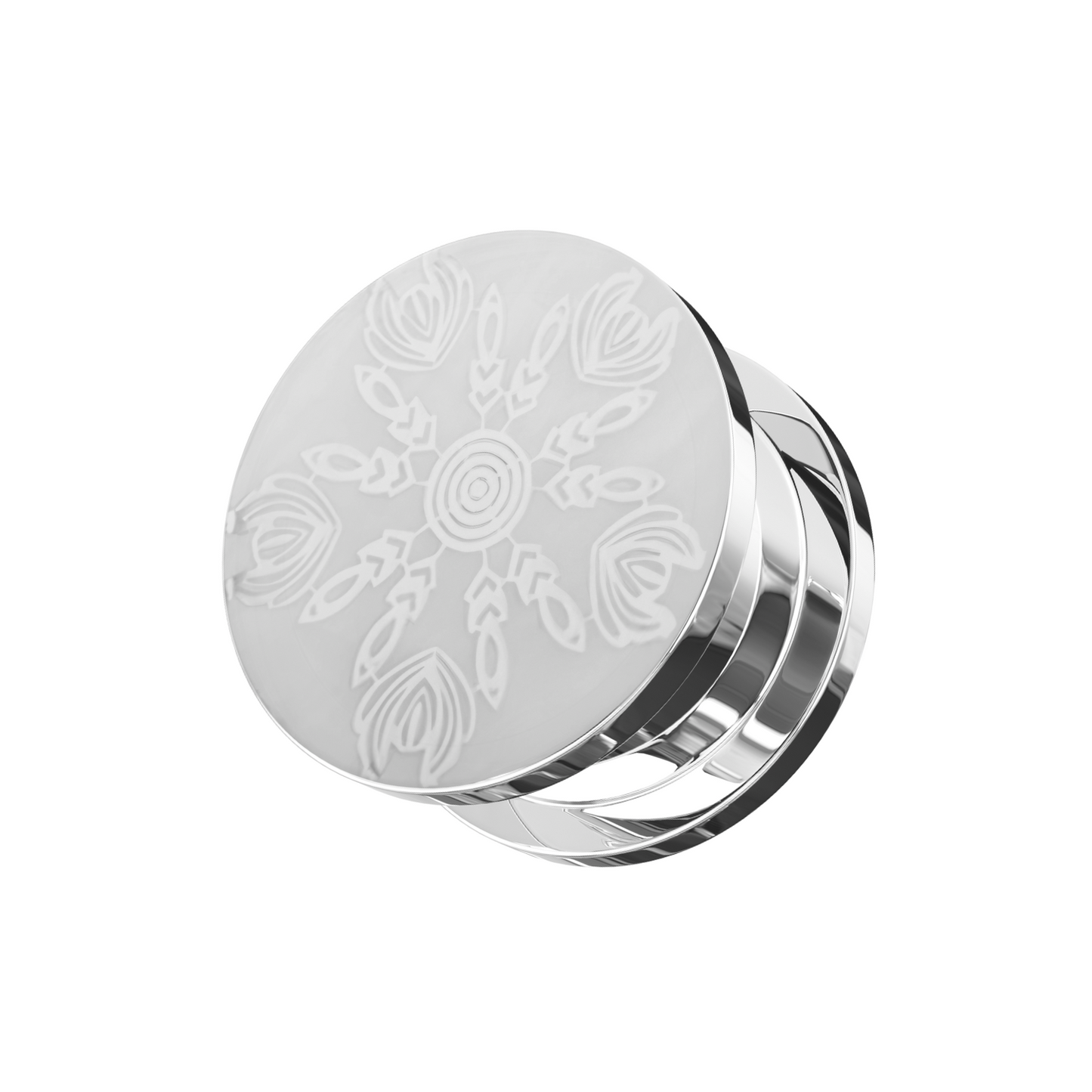 316L Synthesis Design Steel Flesh Tunnel with Flower Design - Monster Piercing